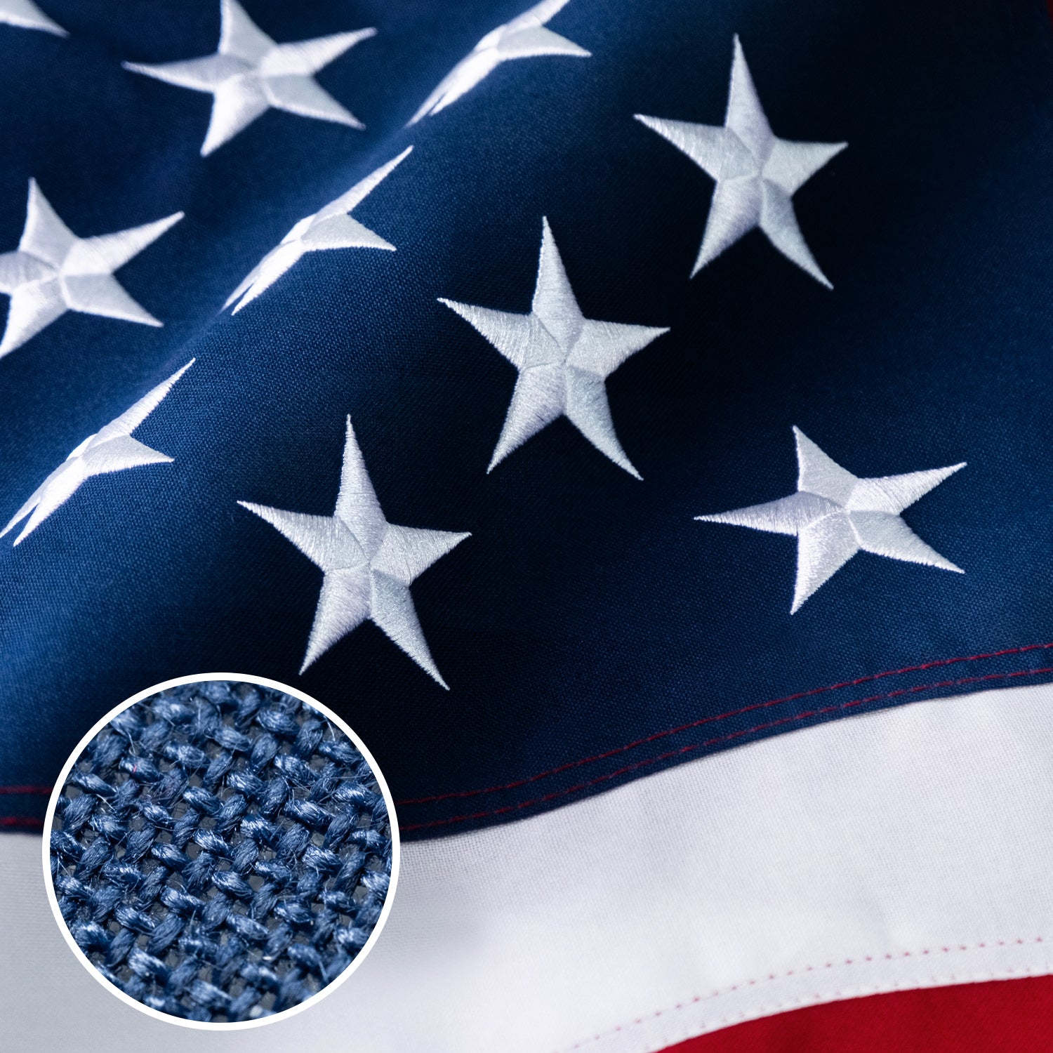 Spun Polyester Embroidered American Flag
