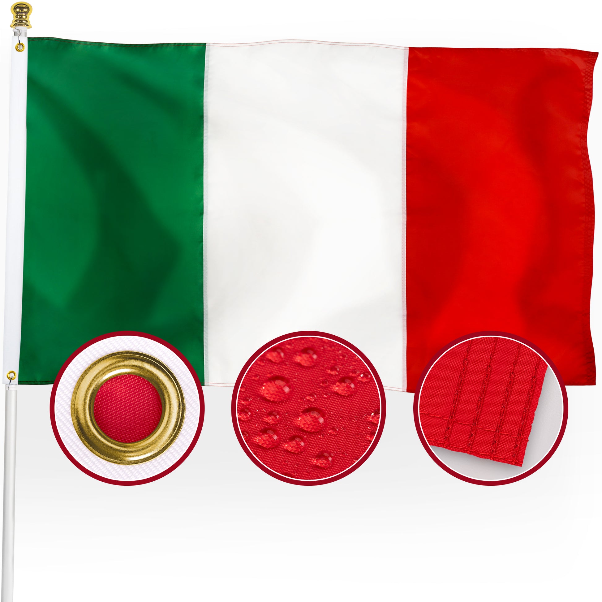 210D Nylon Italy Italian Flag