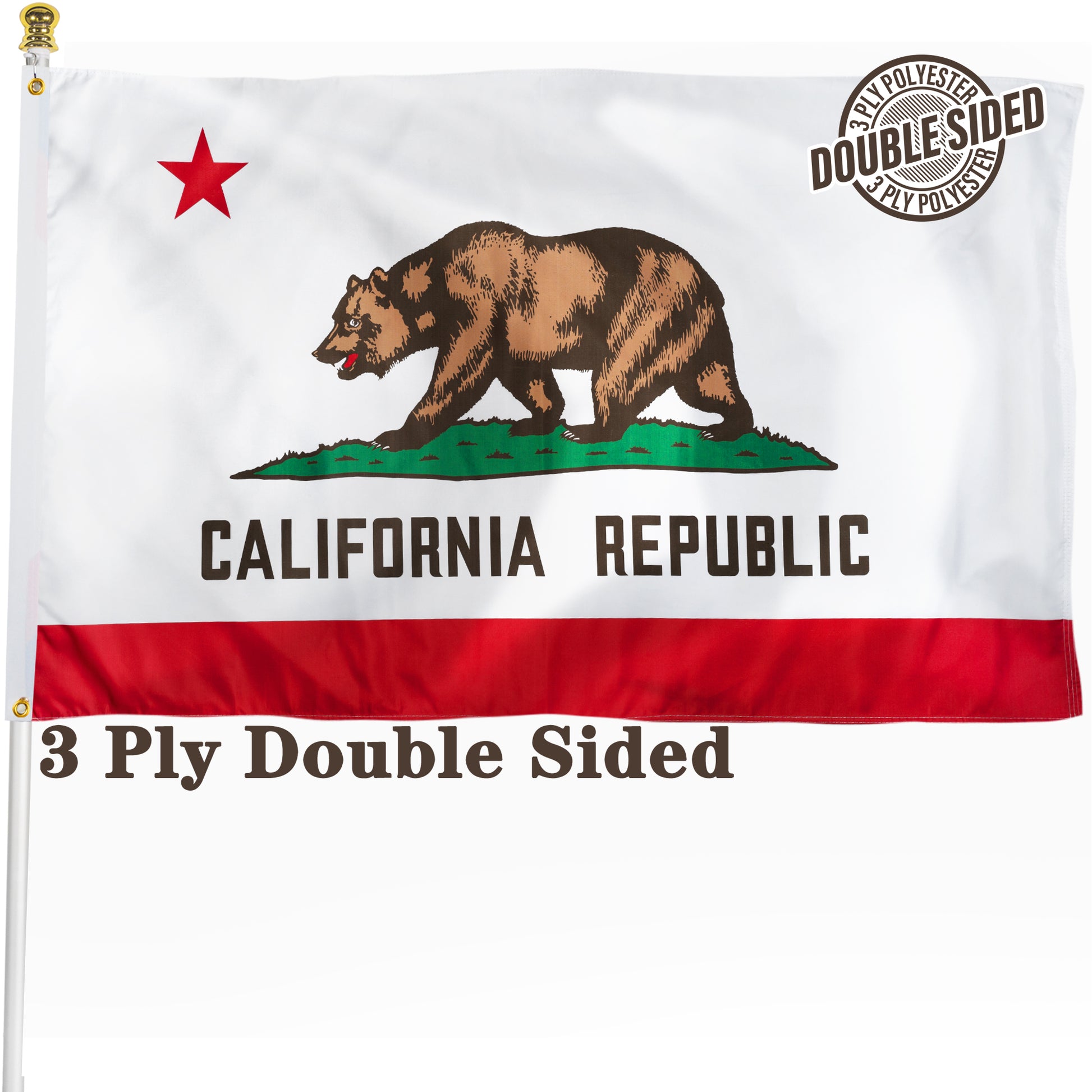 Double Sided California State Flag