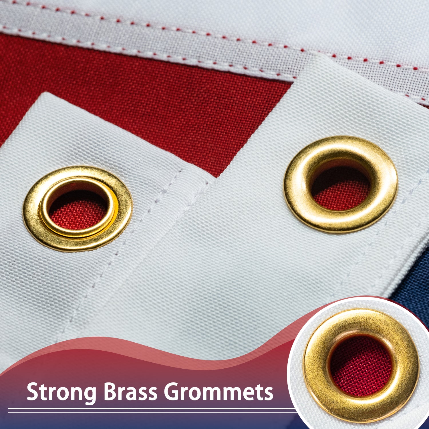 Spun Polyester Embroidered American Flag