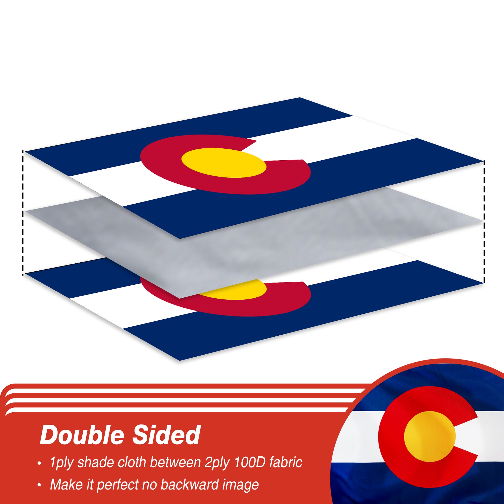 Double Sided Colorado State Flag