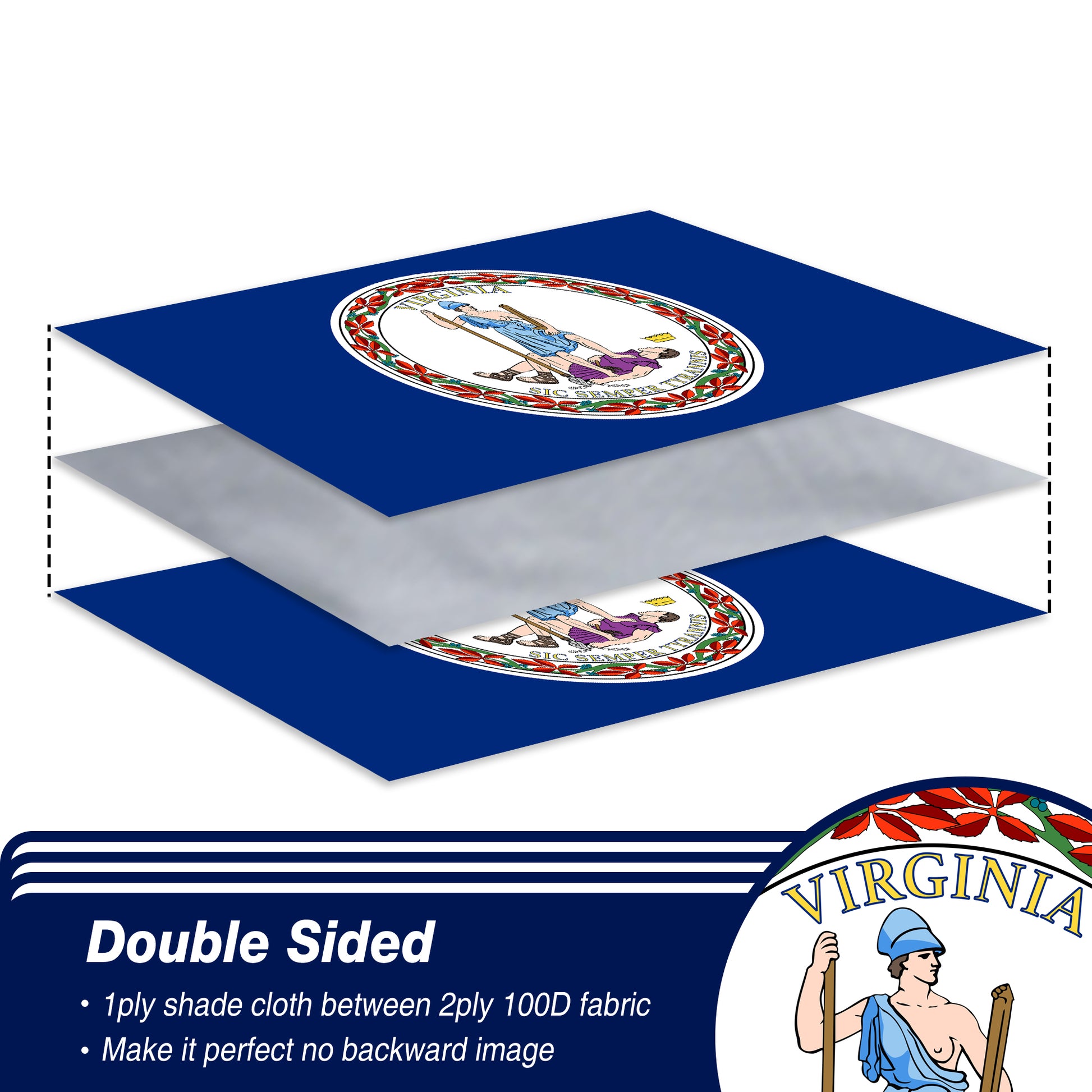 Double Sided Virginia State Flag