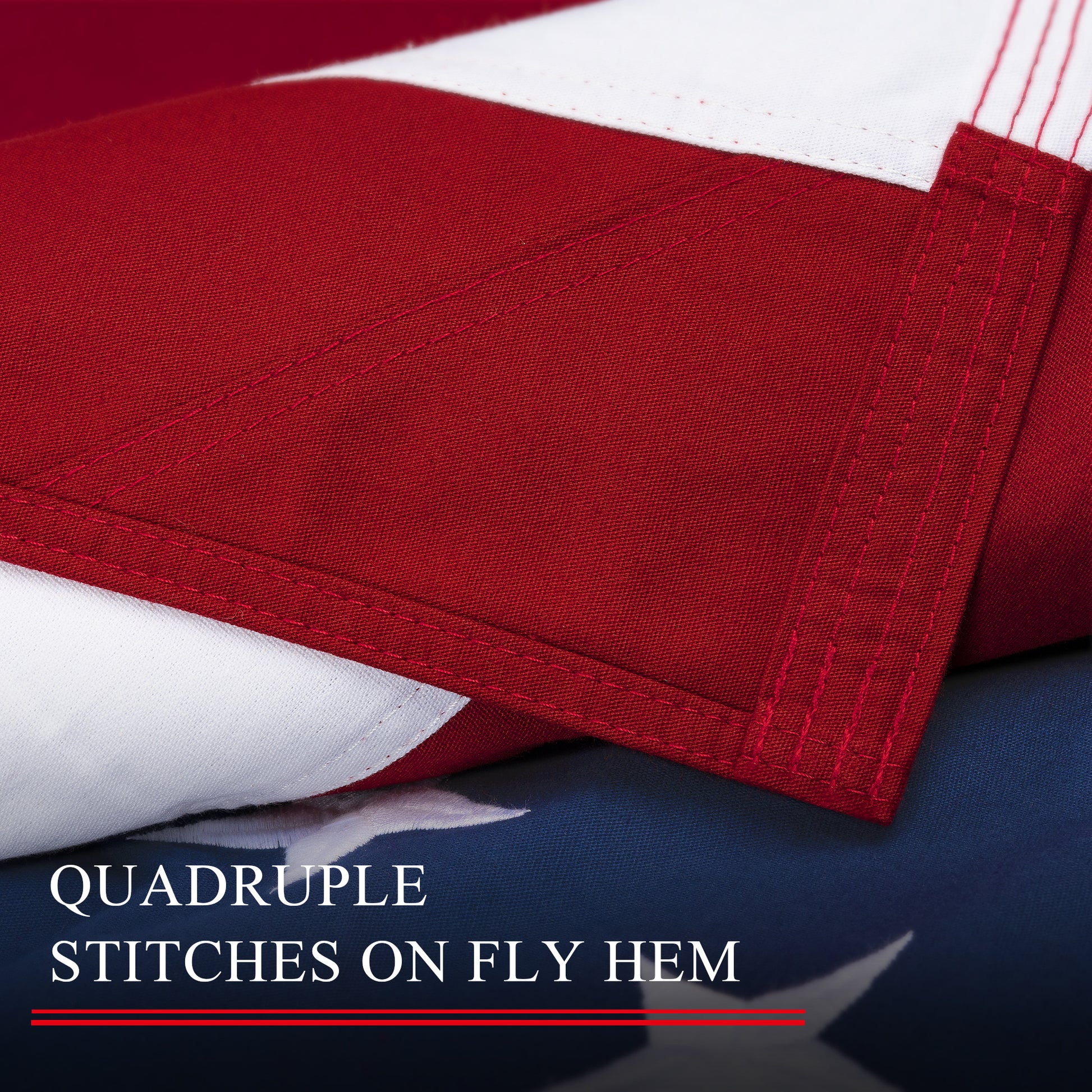 Cotton Embroidered American Flag 5X9.5 FT