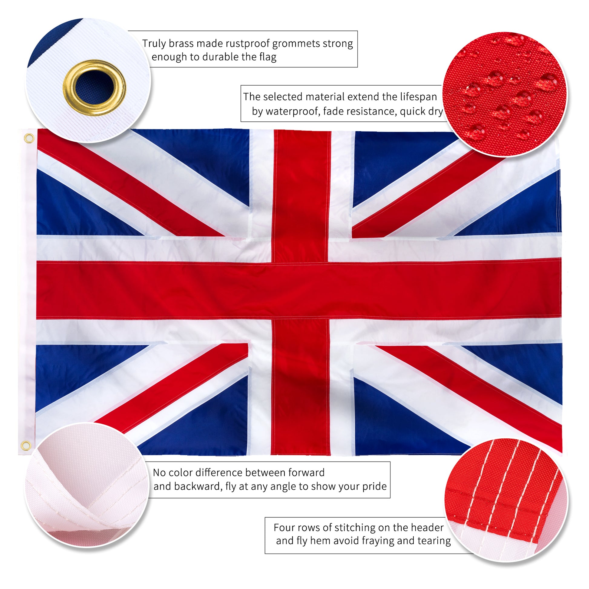 210D Nylon British Union Jack Flag 3x5 FT