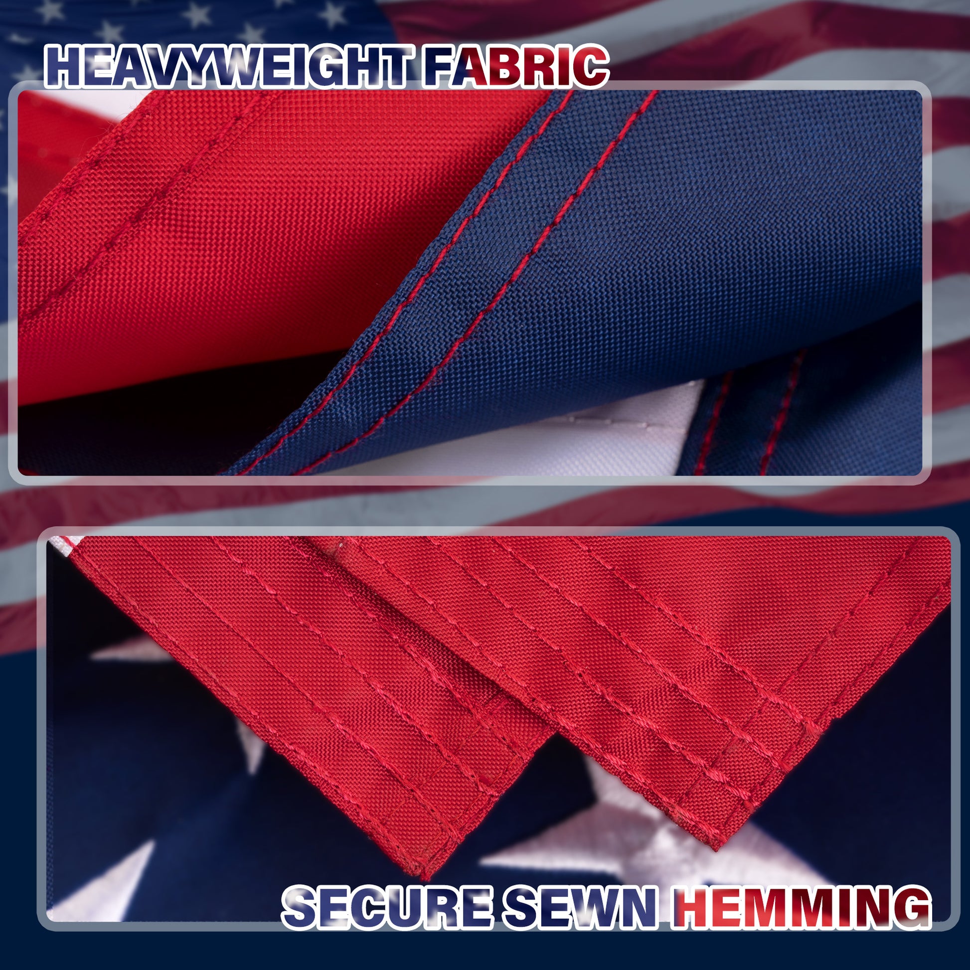 Nylon Embroidered American Flag