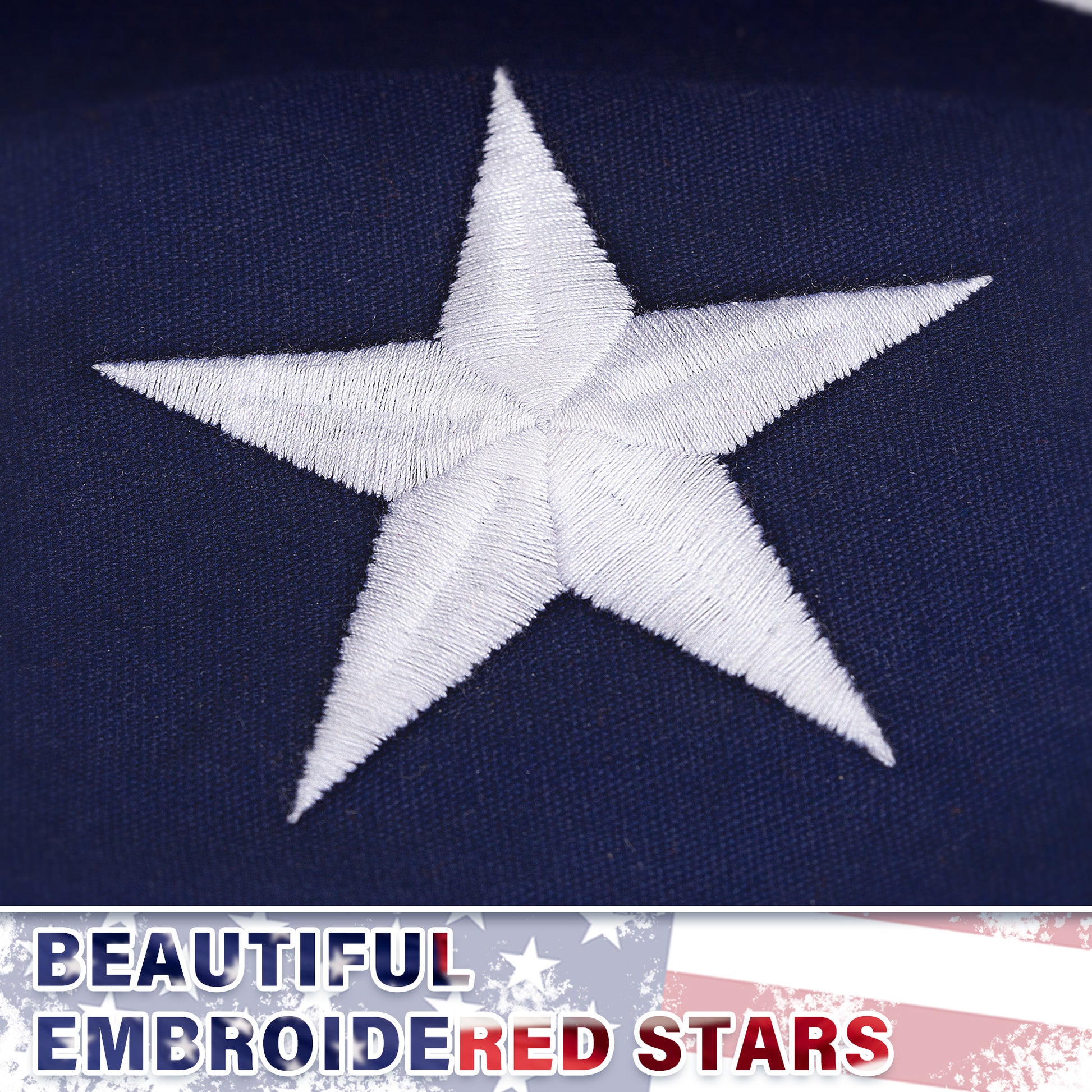 Cotton Embroidered American Flag