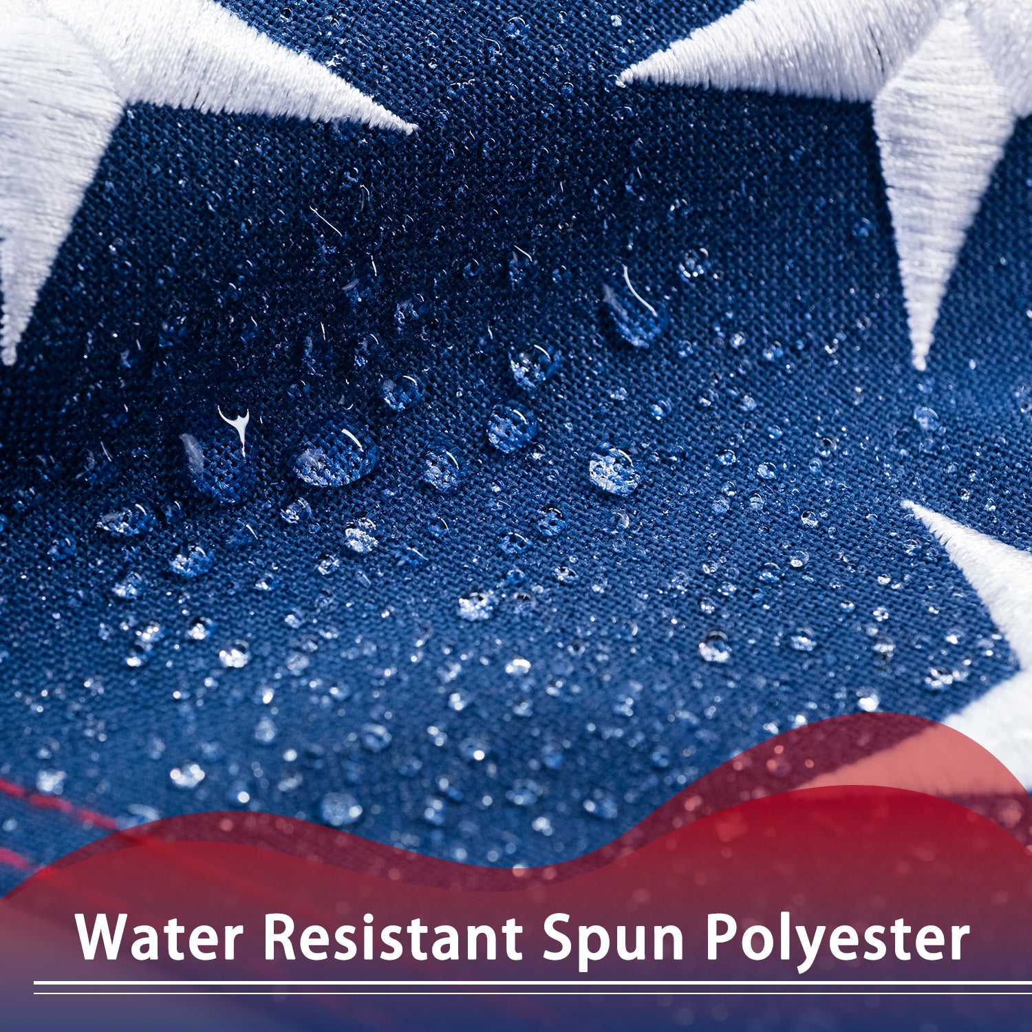 Spun Polyester Embroidered American Flag