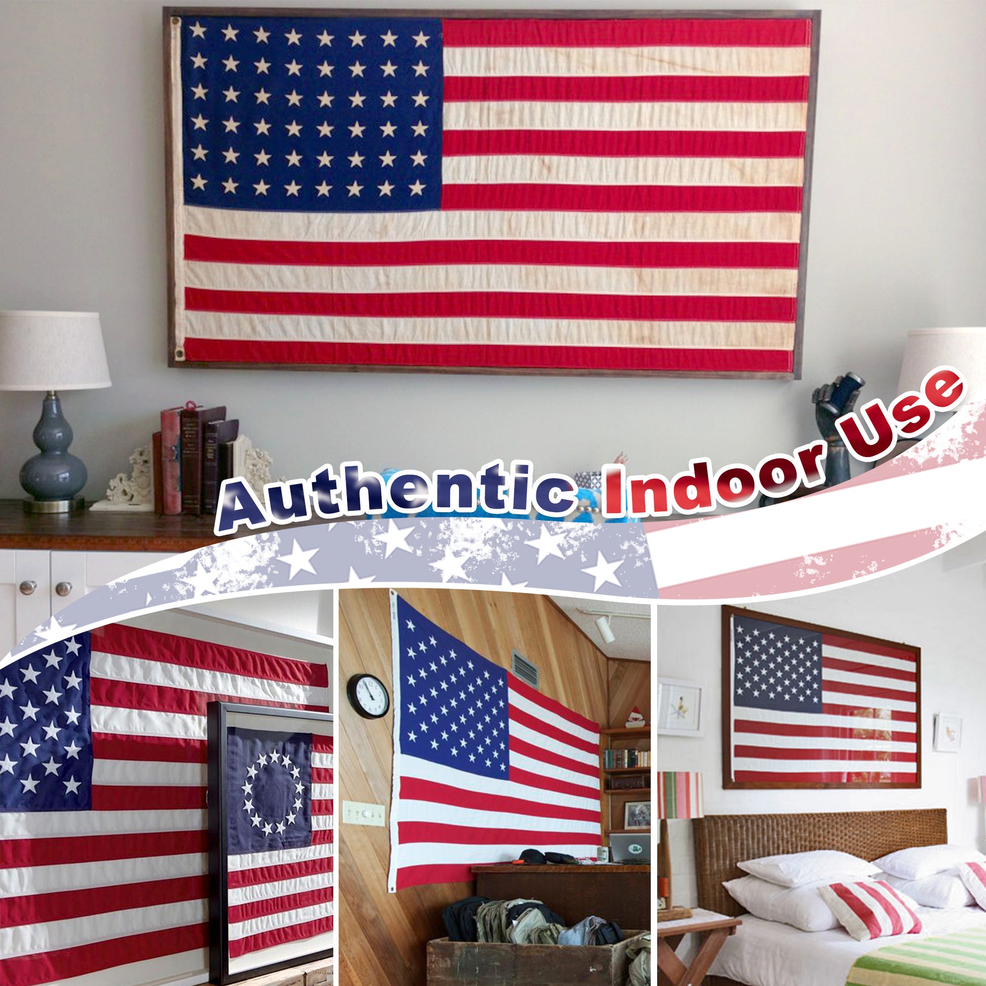 Cotton Embroidered American Flag