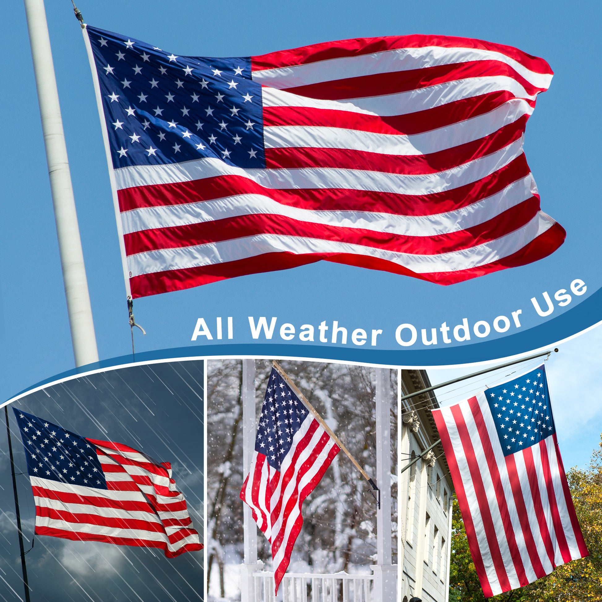 Nylon Embroidered American Flag